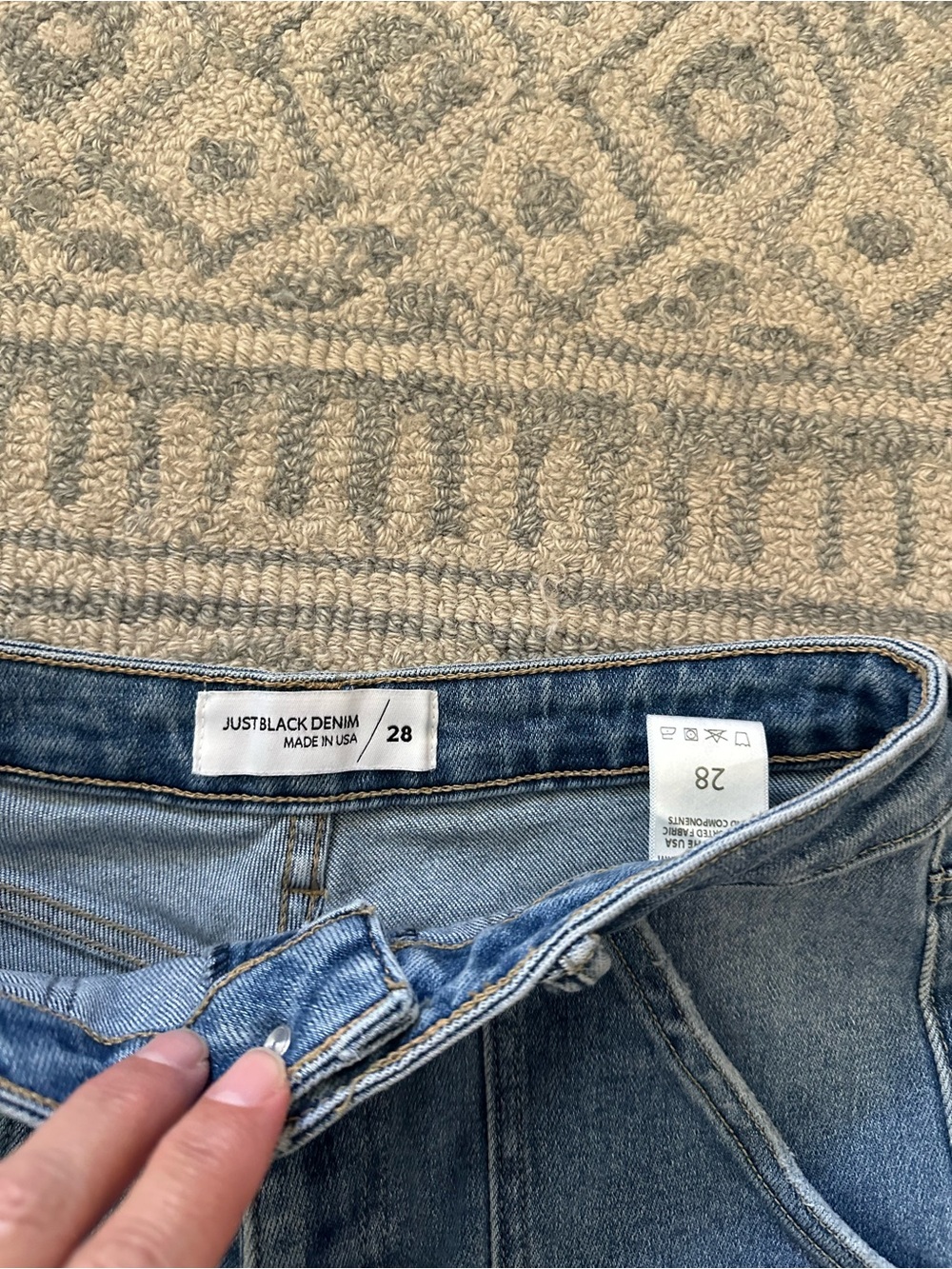 Just Black Denim The Patch Pocket Wide Leg Jeans size 28 - Picture 7 of 8